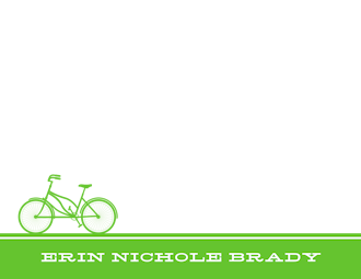Green Bicycle Silhouette Flat Note 