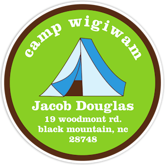 Blue Tent Camp Label