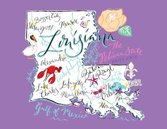 Louisiana Map Folded Note