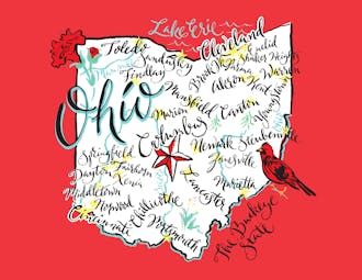 Ohio Map Folded Note
