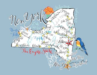New York Map Folded Note