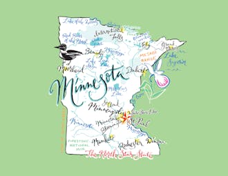 Minnesota Map Folded Note