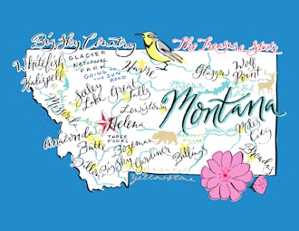 Montana Map Folded Note