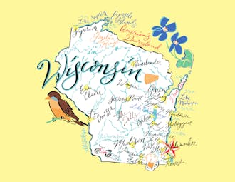 Wisconsin Map Folded Note