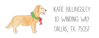 Furry Friends With Wreaths Return Address Sticker - Click Personalize to Choose from Different Animals
