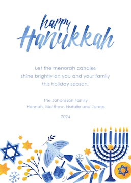 Happy Hanukkah Miracles Flat Greeting Card