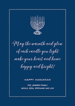 Bright Glow Foil Pressed Hanukkah Greeting Card