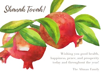 Pomegranate Branch Greeting Card
