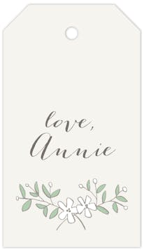 White Flowers Hanging Gift Tag