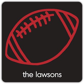 Football Black & Red Personalized Coaster