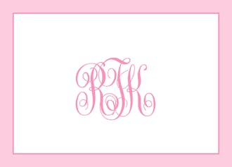 Simple Border - Pink Folded Note
