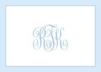 Simple Border - Blue Folded Note