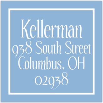 Elegant Blue Square Return Address Label