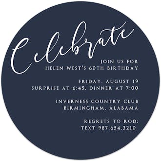 Celebrate Round Invitation