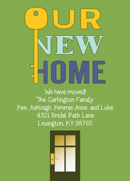 Our New Home Key Invitation