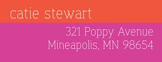 Red and Hot Pink Return Address Label