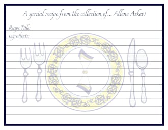 Placesetting Recipe Card