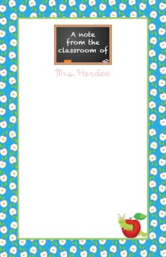 Chalkboard With Apples Border Notepad