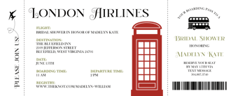 London Air Ticket Invitation