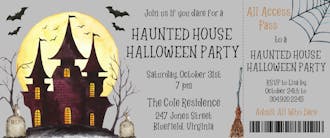 Haunted House Halloween Party Ticket 
