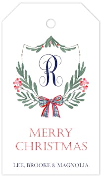 Holiday Crest Hanging Gift Tag 