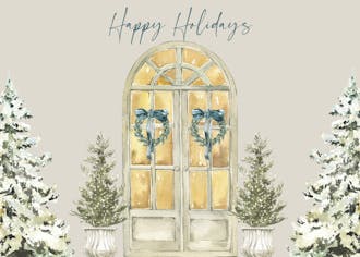 Snowy Entry Folded Holiday Greeting Card