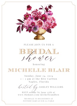 Floral Arrangement Invitation