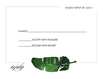 Tropical Leaf Reply Card